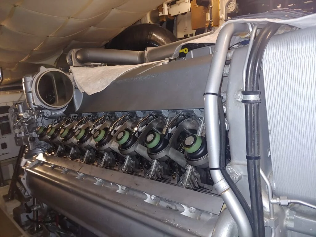 Professional yacht engine inspection and diagnostic testing